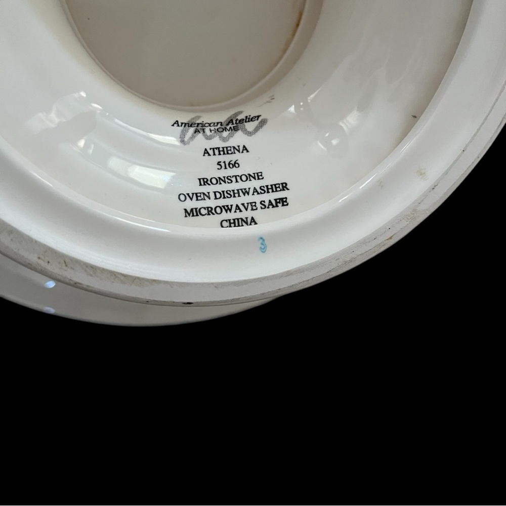American Atelier at Home Athena Ironstone Footed Bowl 5166 White Ironstone EUC - Picture 4 of 11